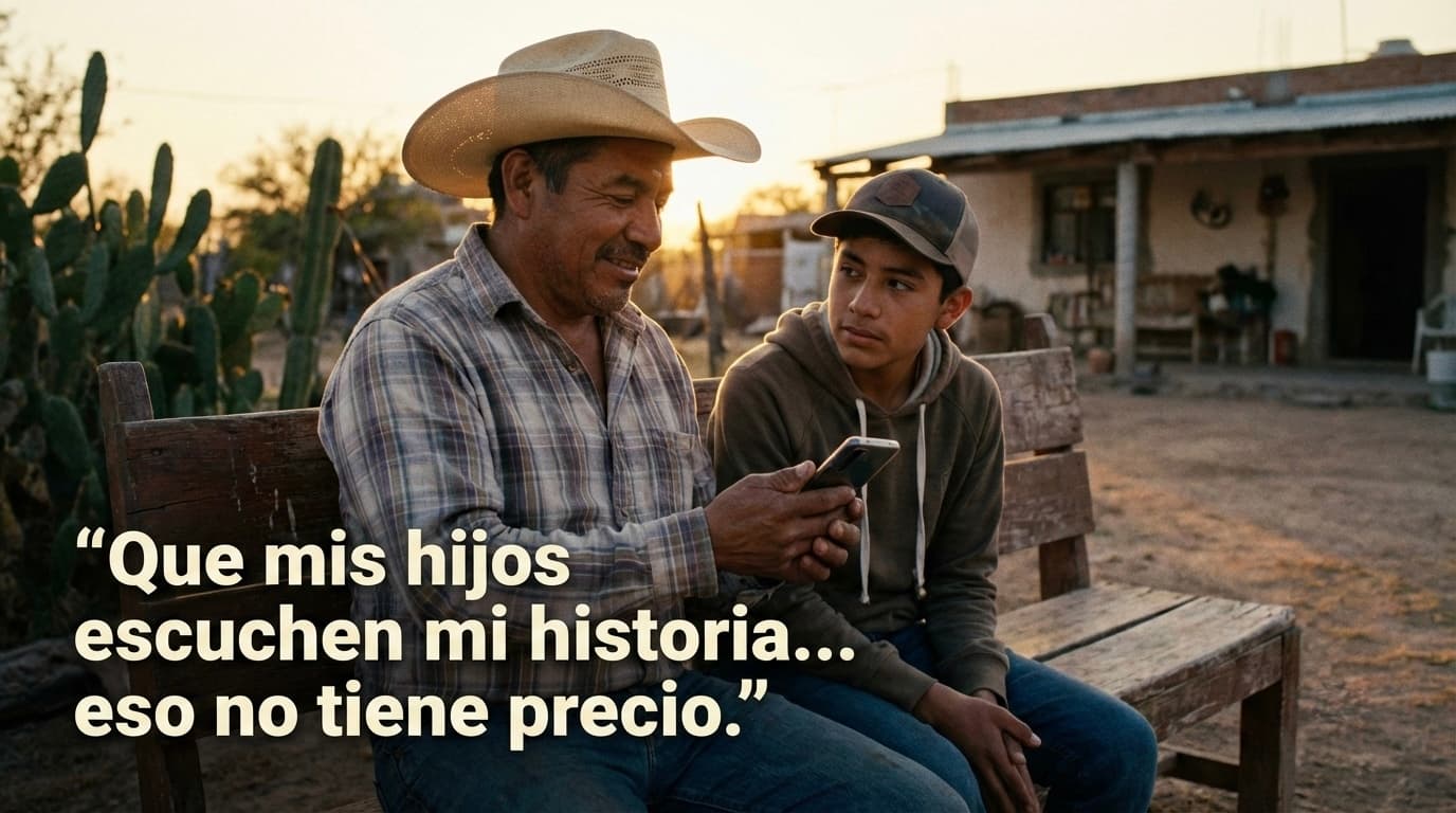 Padre compartiendo su corrido con su hijo: Que mis hijos escuchen mi historia, eso no tiene precio.